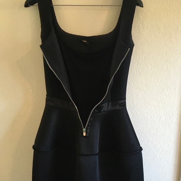 MAJE Black Mesh Mini Bell Dress Sz 1/S/34 NWT - Picture 3 of 8